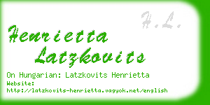 henrietta latzkovits business card